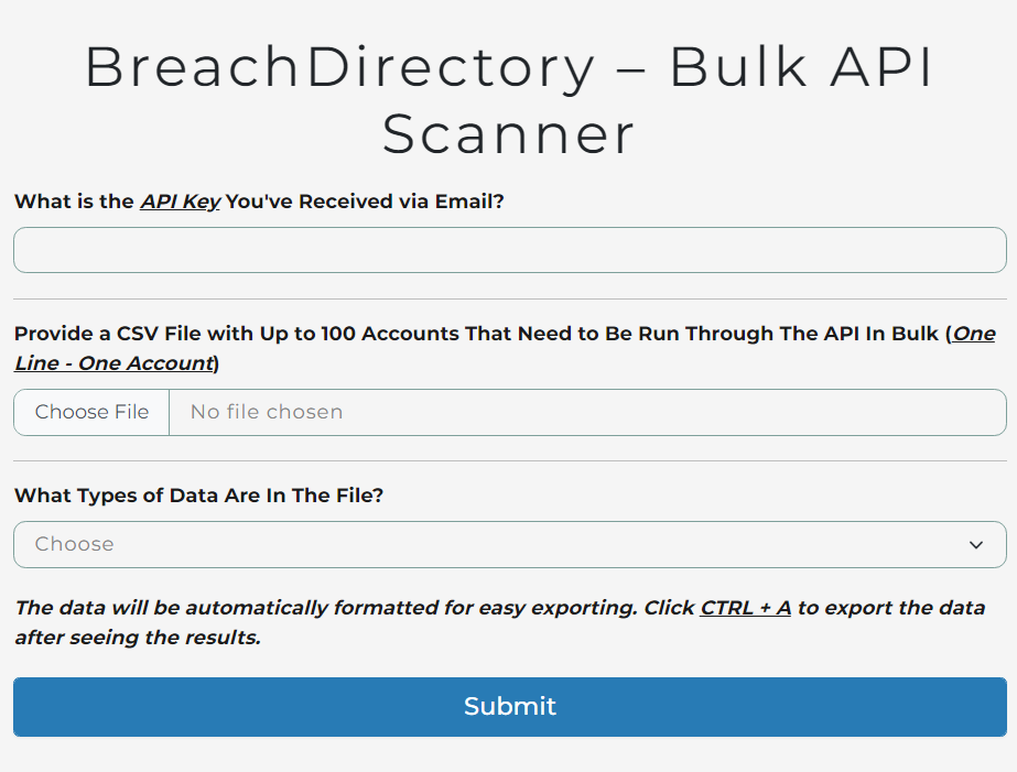 BreachDirectory Bulk API Scanner