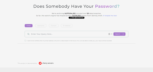 BreachDirectory Data Breach Search Engine