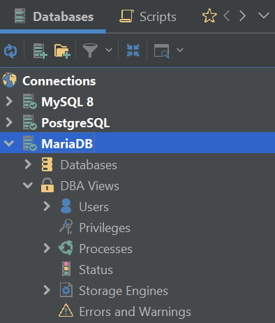 MariaDB in DbVisualizer