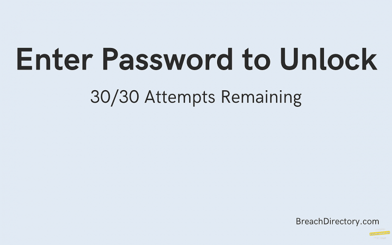 Enter password to unlock 30 30 attempts remaining